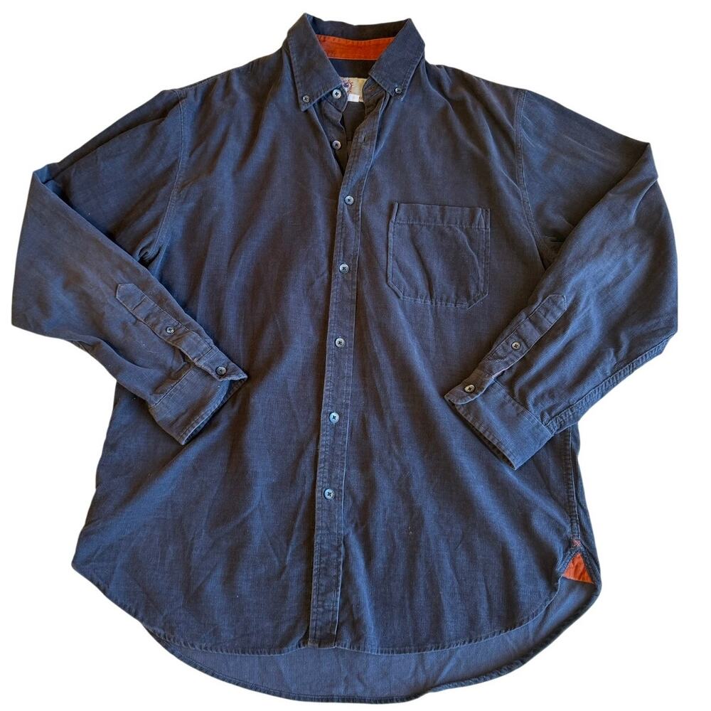 VTG The Territory Ahead Cotton Corduroy Deep Gray Button Up Western Shirt Medium